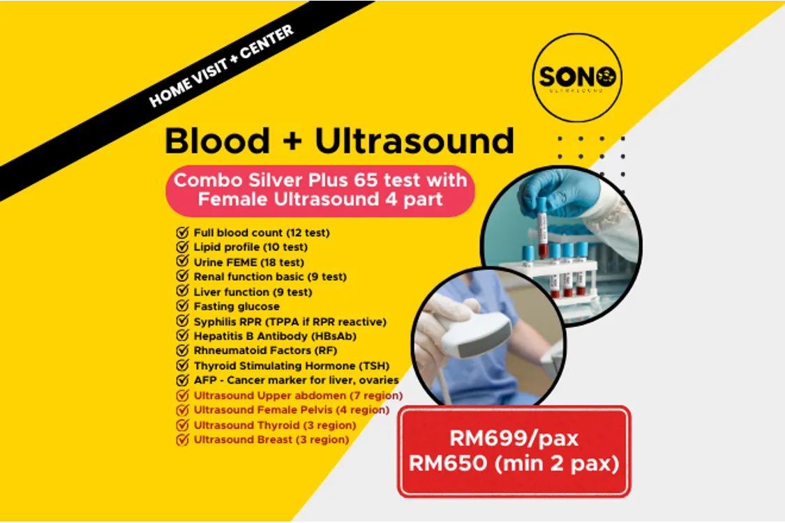 Silver Plus 65 Test + Female Ultrasound 4 Parts Scan