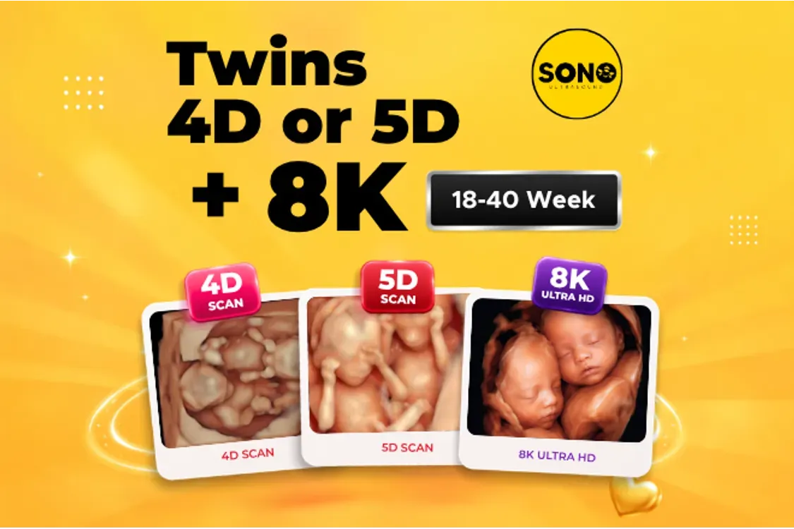 Twins 4D or 5D Scan + 8K  Twin Pregnancy Ultrasound