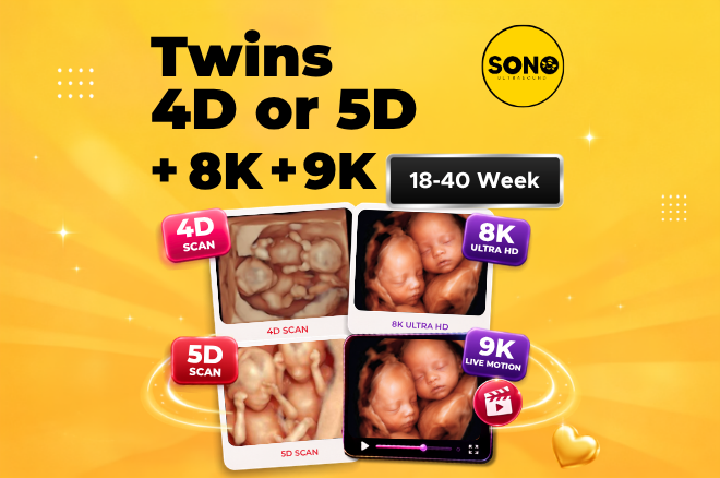Twins 4D or 5D Scan + 8K + 9K  Twin Pregnancy Scan