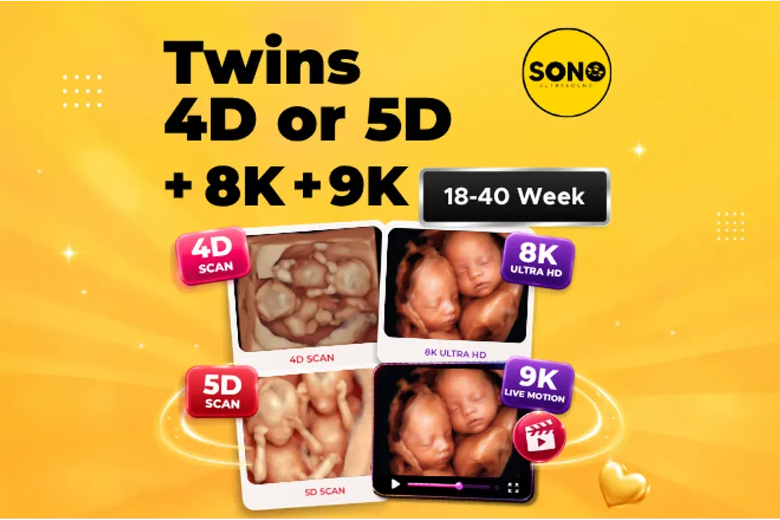 Twins 4D or 5D Scan + 8K + 9K  Twin Pregnancy Scan