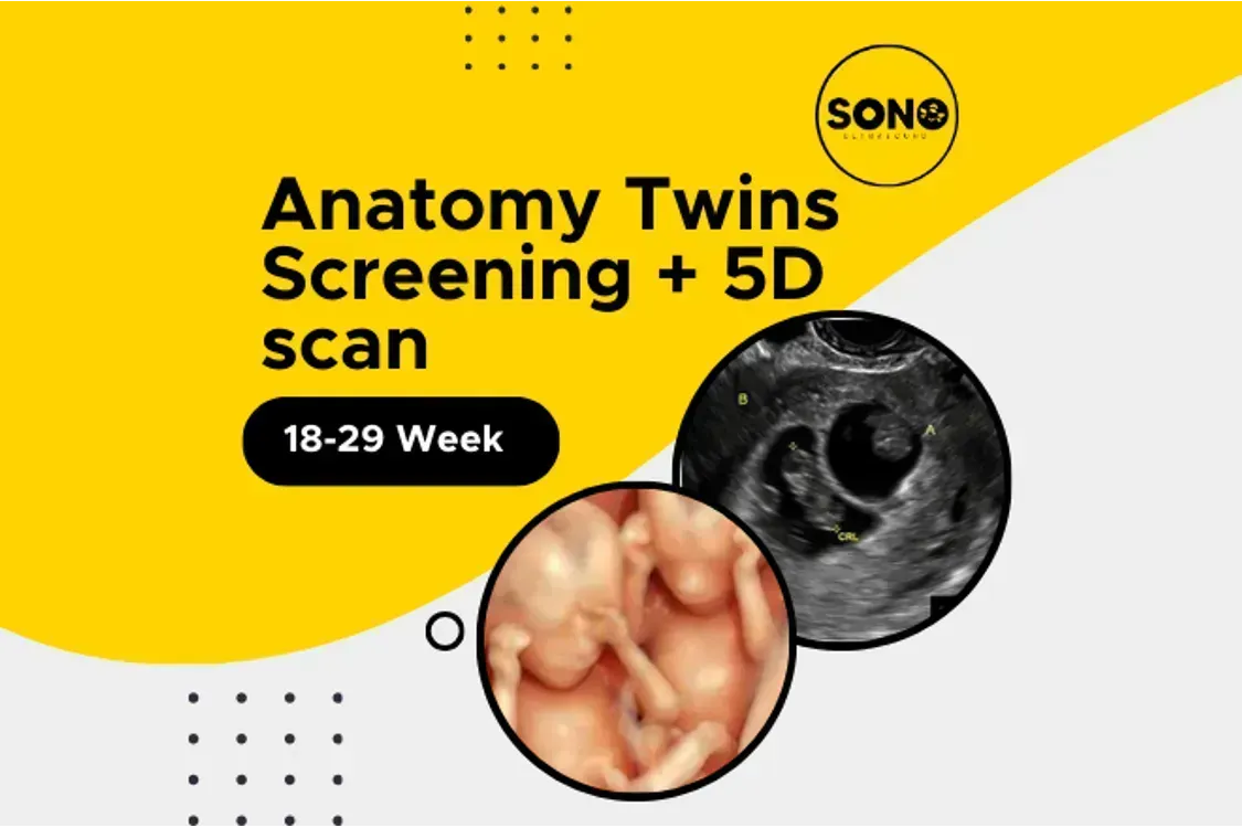 Twins Anatomy Screening + 4D/5D + 9K  Twin Pregnancy