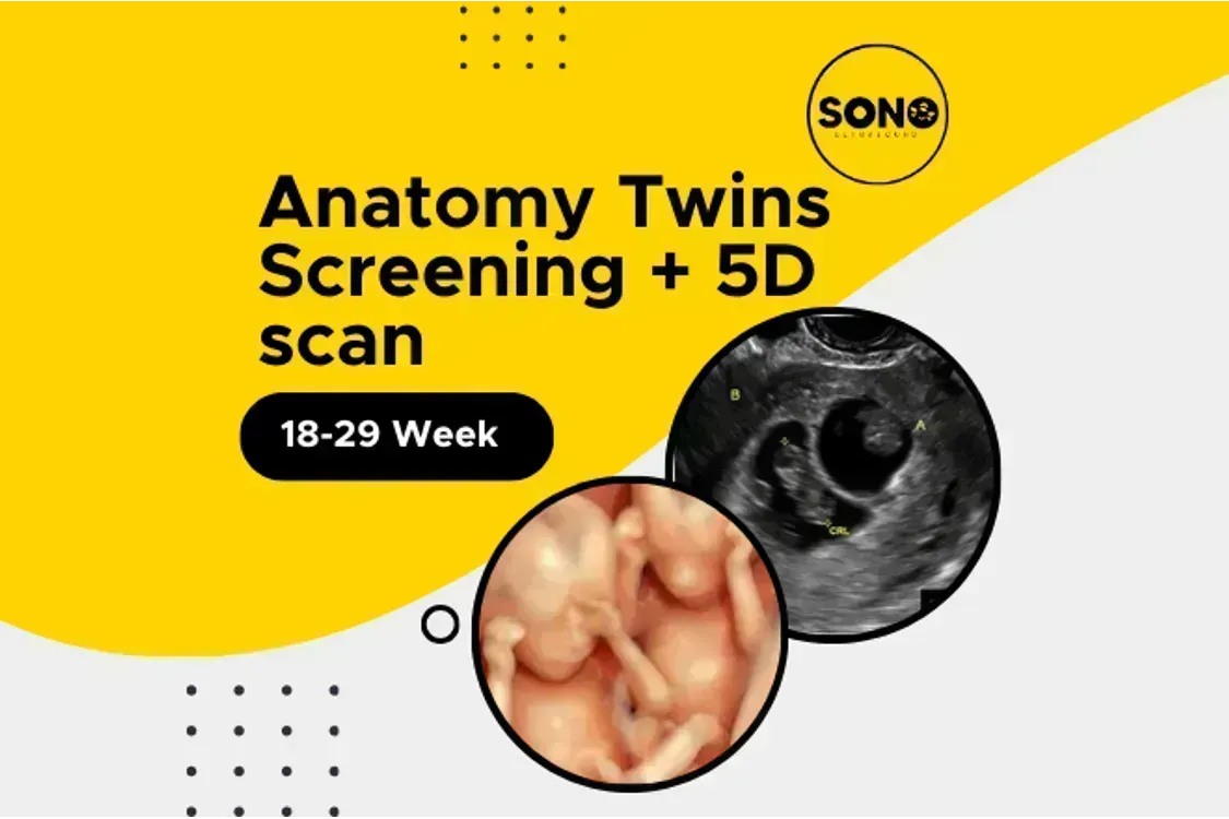 Twins Anatomy Screening + 4D/5D + 9K  Twin Pregnancy
